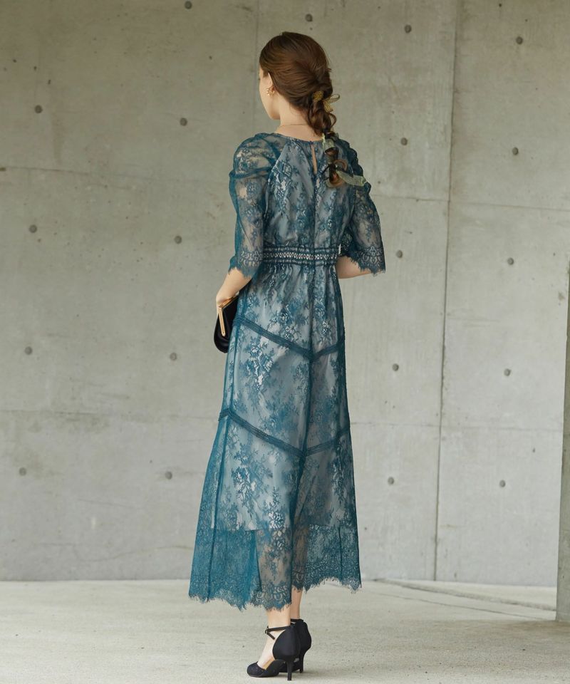 ショルダーギャザーラッセルレースワンピースのドレス|Dorry Doll