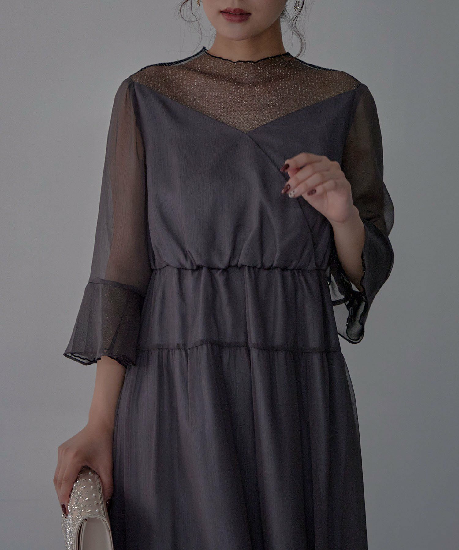 ラメチュールシフォンドレス ワンピース|DorryDoll