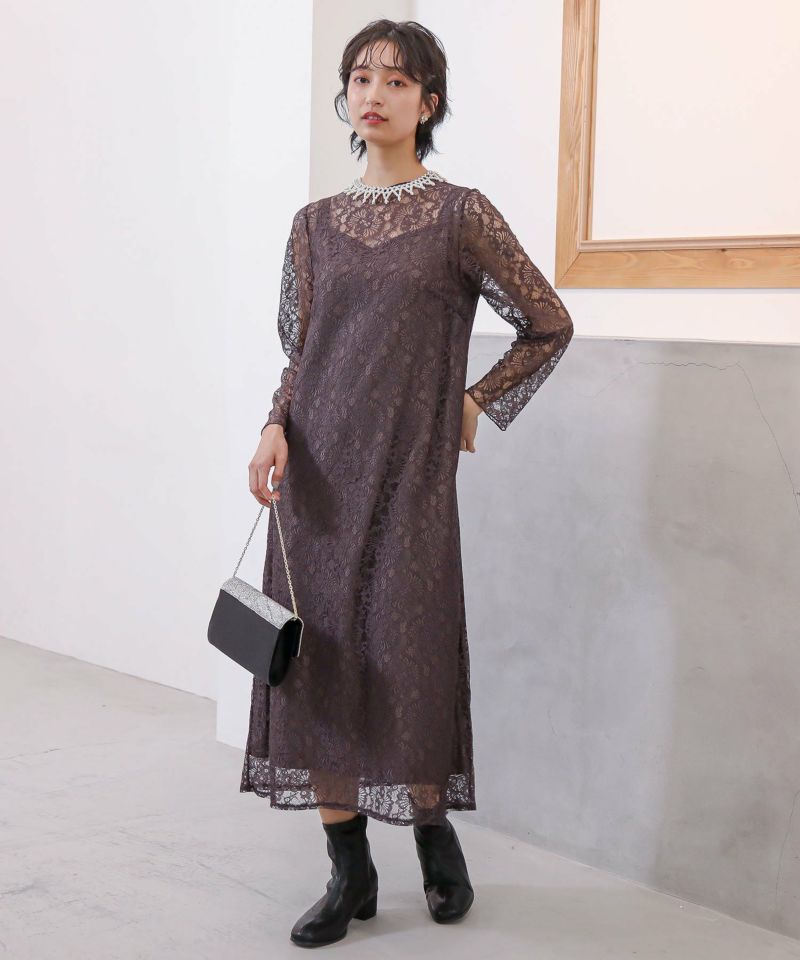 総レース&ロングベストセットアップワンピース