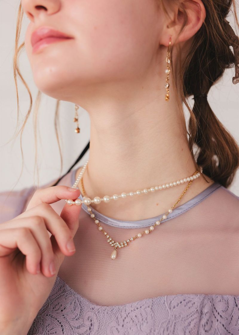 パール＆ビジューネックレスのドレス|Dorry Doll / LE'RURE