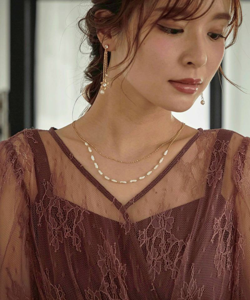 楕円パールネックレスのドレス|Dorry Doll / LE'RURE