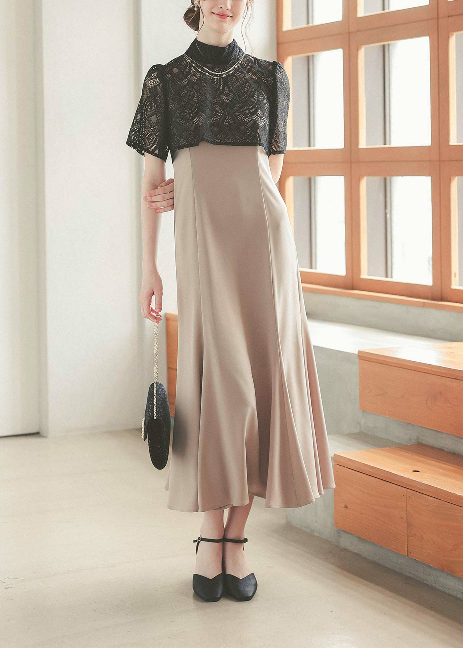 3wayレースボレロ&マーメイドキャミドレス|DorryDoll Dorry Doll レース刺繍ワンピース+リボンボレロ　セット　結婚式　ドレス