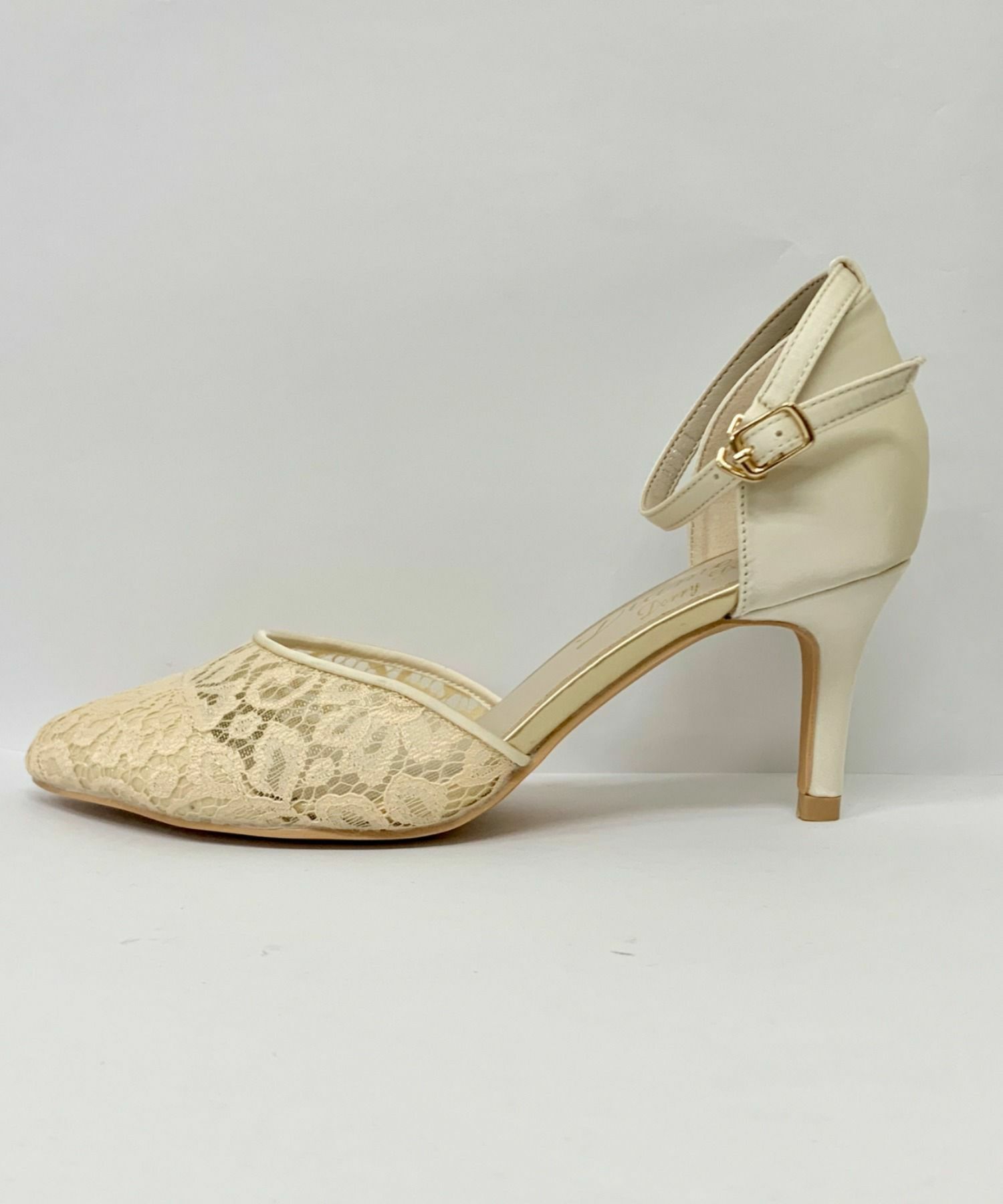 レースポインテッドトゥーパーティーパンプスストラップ付きのドレス Dorry Doll