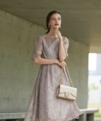 低身長さん向け】ゴールドヴィンテージレースドレスのドレス|Dorry Doll