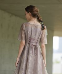 低身長さん向け】ゴールドヴィンテージレースドレスのドレス|Dorry Doll