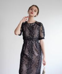 コクーンスリーブレースタイトドレス|DorryDoll