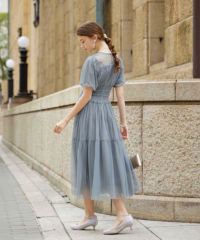 パフスリーブギャザーチュールドレスのドレス|Dorry Doll / LE'RURE