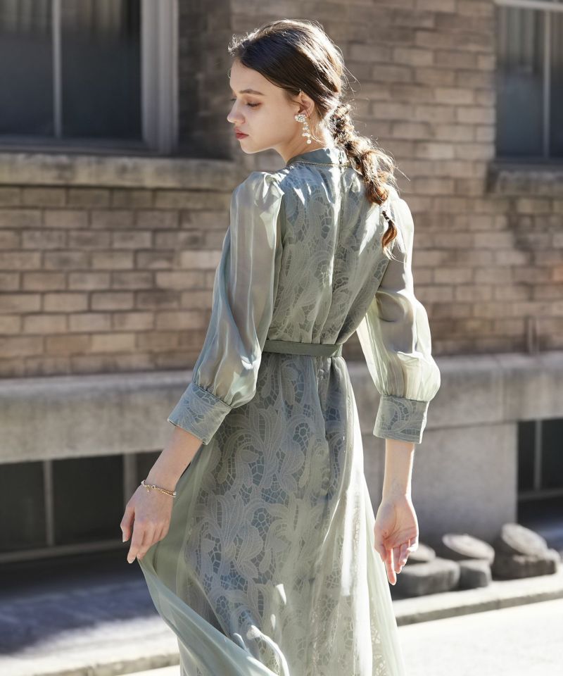 シアーレイヤード刺繍レースドレス|DorryDoll