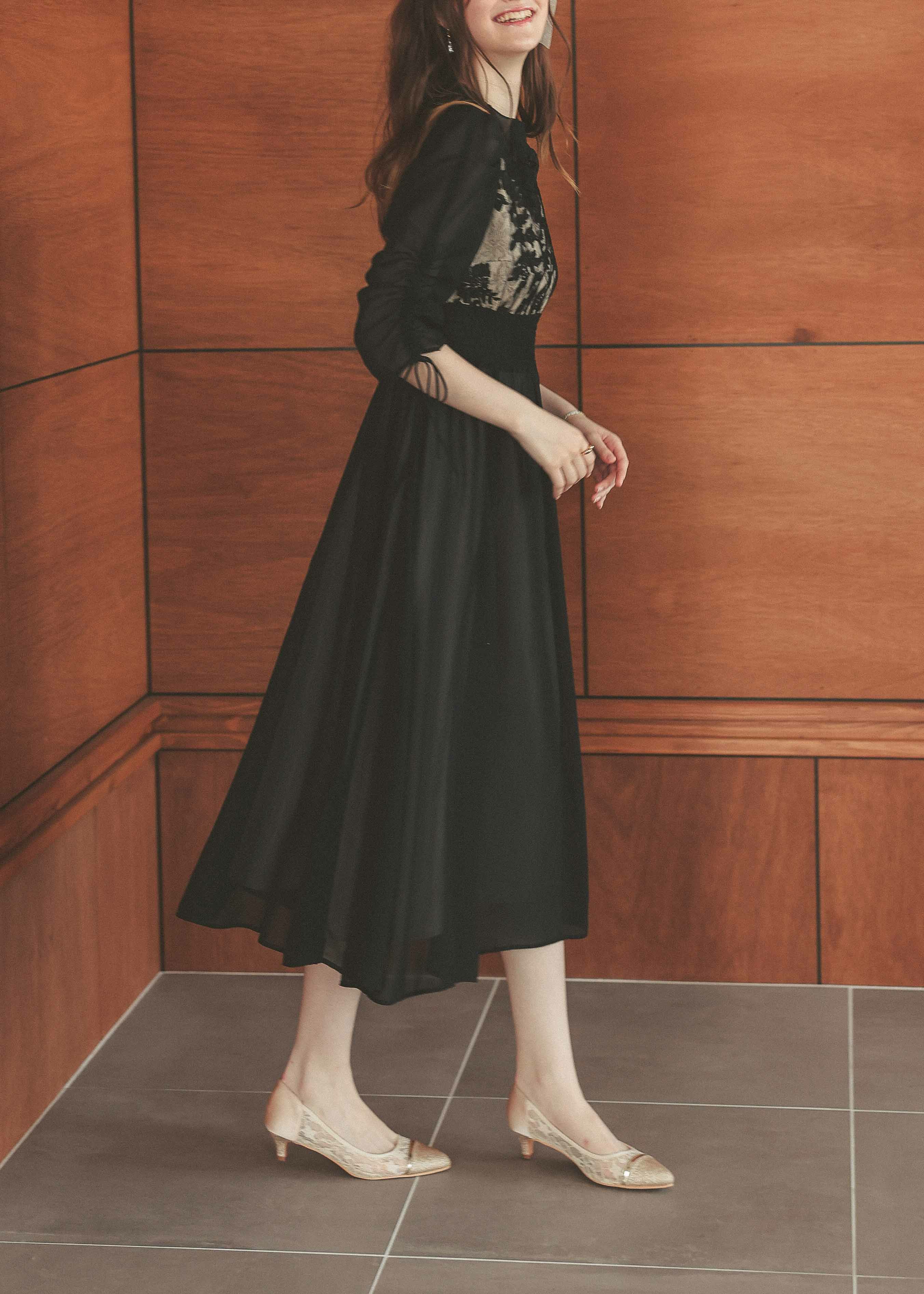 フラワーレース×オーガンジードレスのドレス|Dorry Doll 