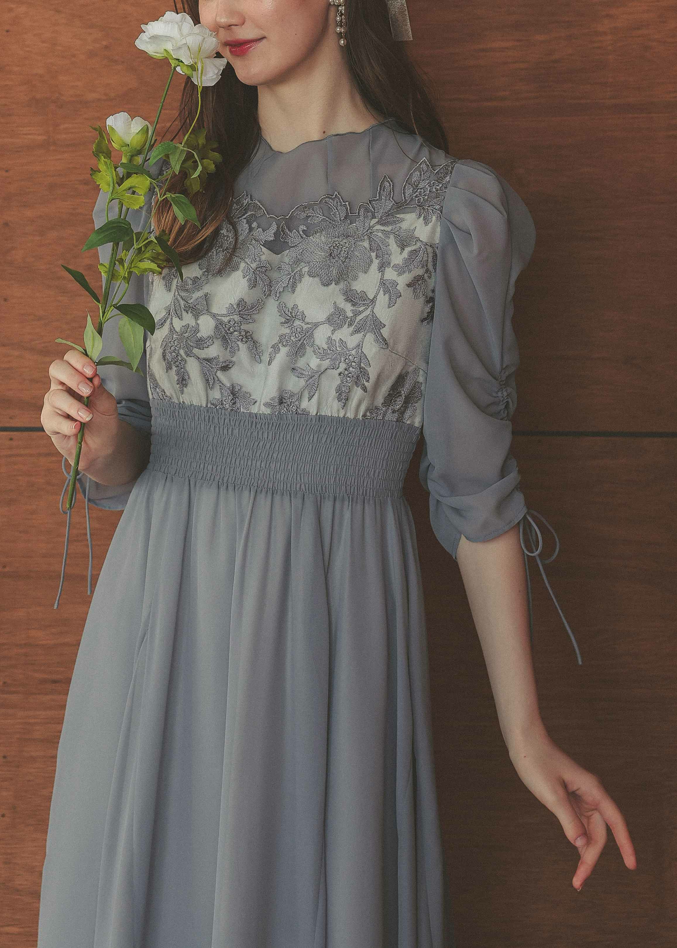 新品☆カルメンマークバルボ☆花フローラル刺繍レースドレス黒  