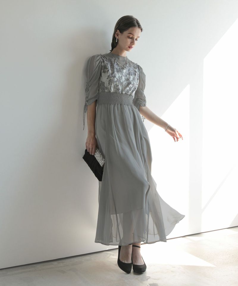 フラワーレース×オーガンジードレスのドレス|Dorry Doll