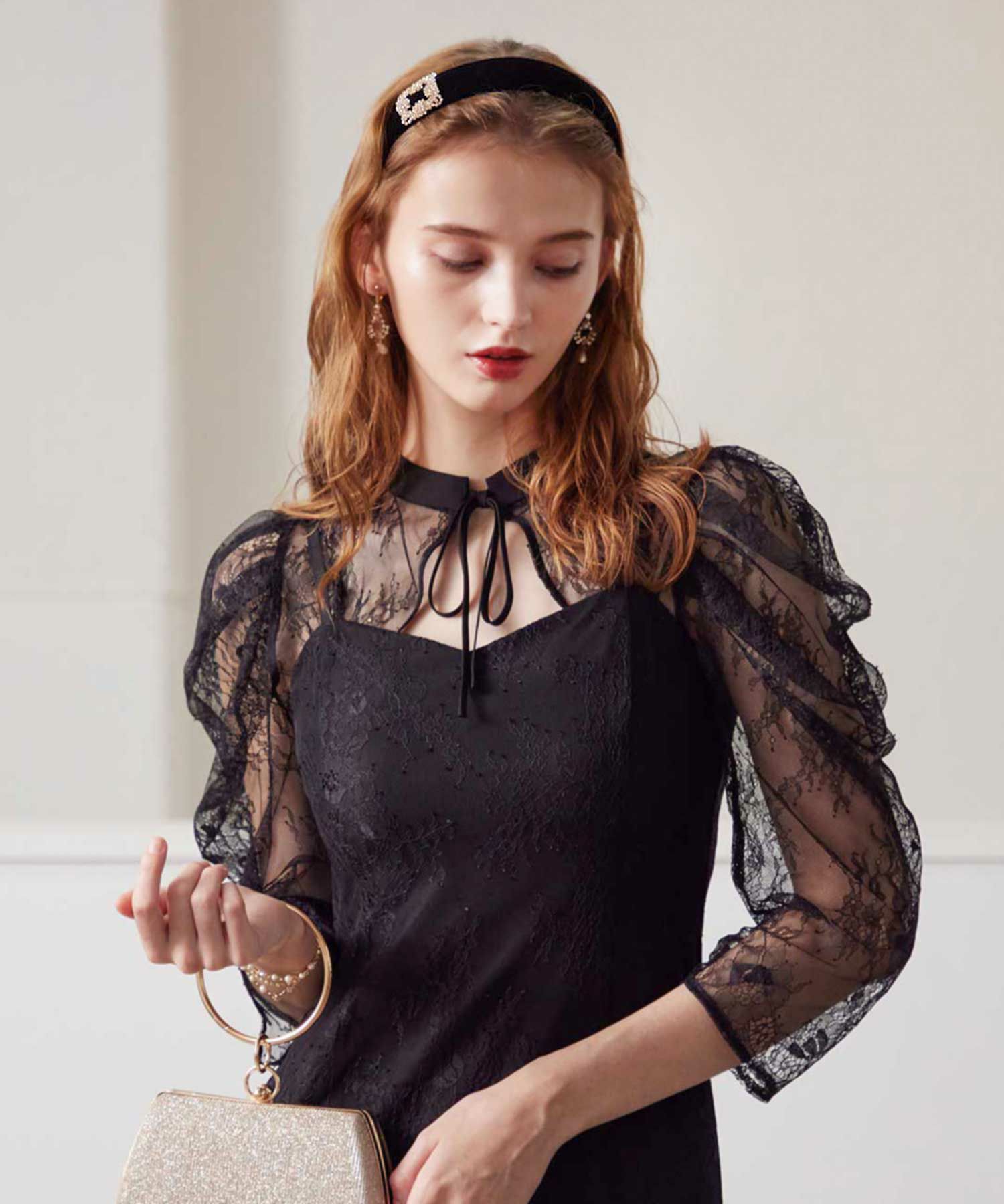 ビジューベロアカチューシャのドレス|Dorry Doll / LE 