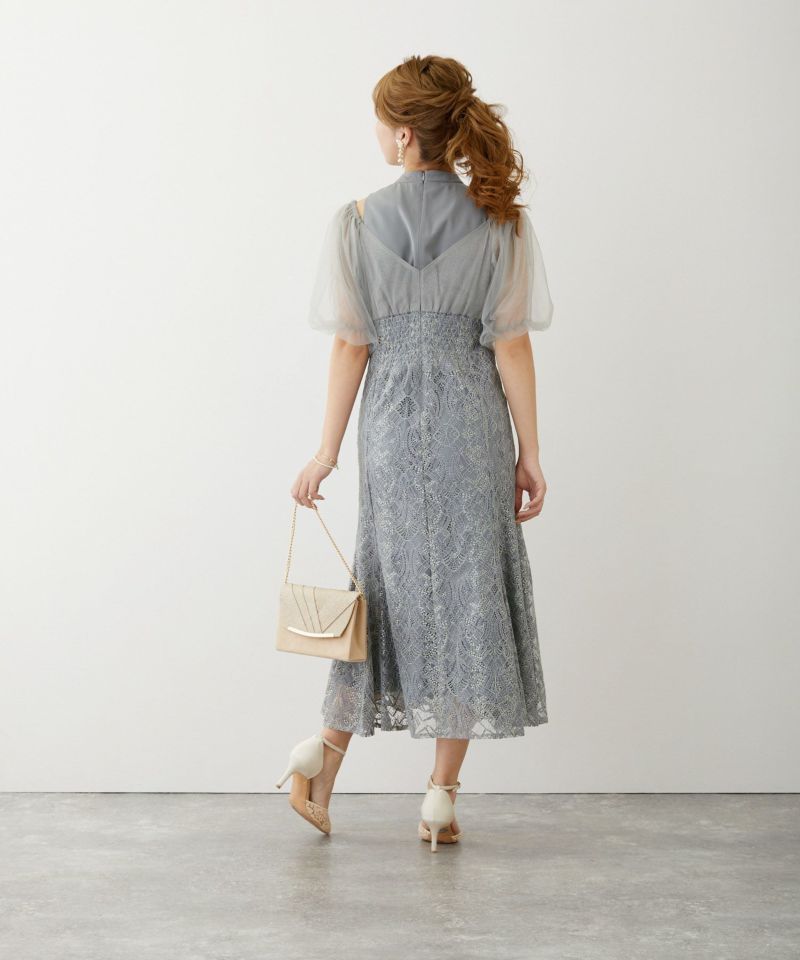 ラメチュールオフショルデザインドレス|DorryDoll