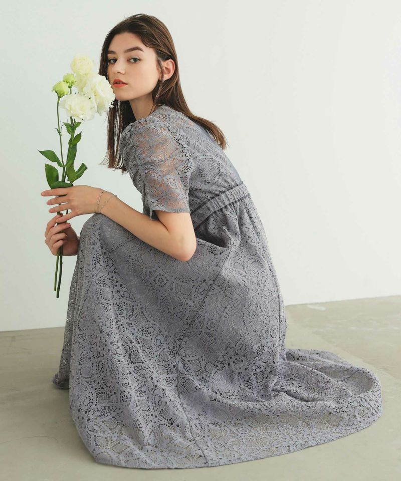 スカラップデザインフレアドレスのドレス|Dorry Doll