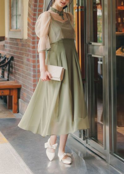 エ★新品★ドリードール　Aラインシアードレス　グリーンM エ☆新品☆ドリードール Aラインシアードレス グリーンM エ☆新品