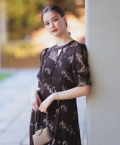 シアーレイヤード刺繍レースドレスのドレス|Dorry Doll / LE'RURE