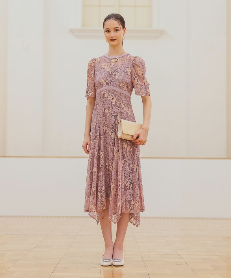 リーフバイカラードレスのドレス|Dorry Doll