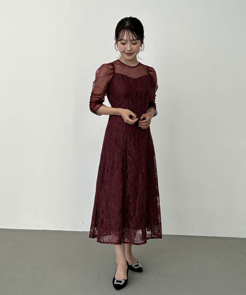 ギャザースリーブフレアドレスのドレス|Dorry Doll