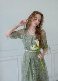 Dorry Doll レースレイヤードドレス ボルドー