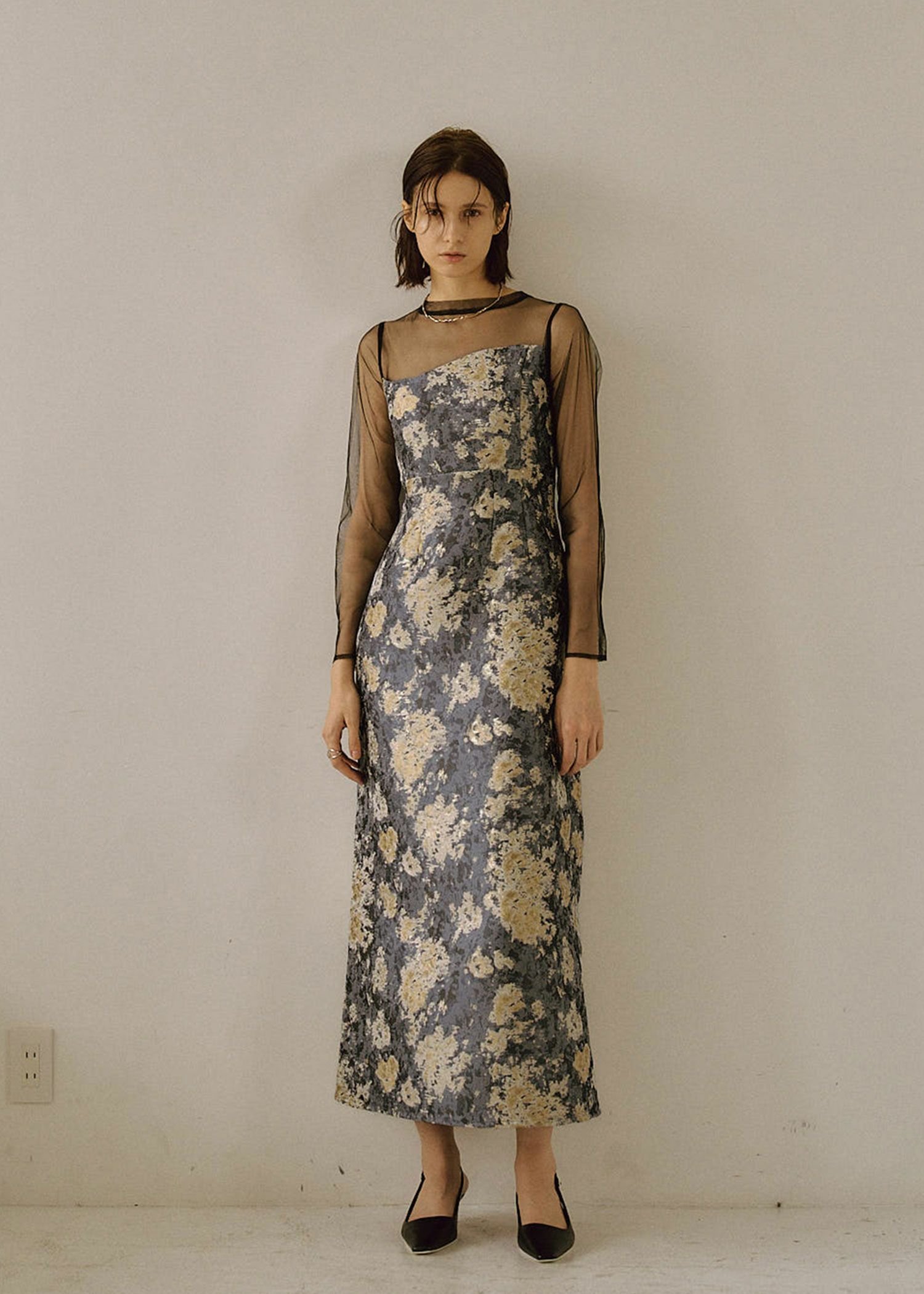 Meandering Jacquard pencil dress｜LE