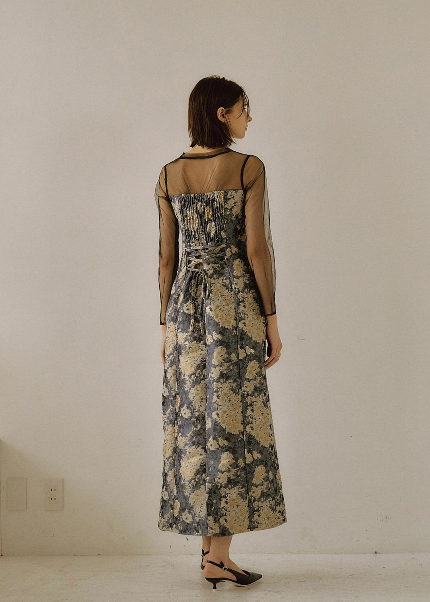 Meandering Jacquard pencil dress｜LE