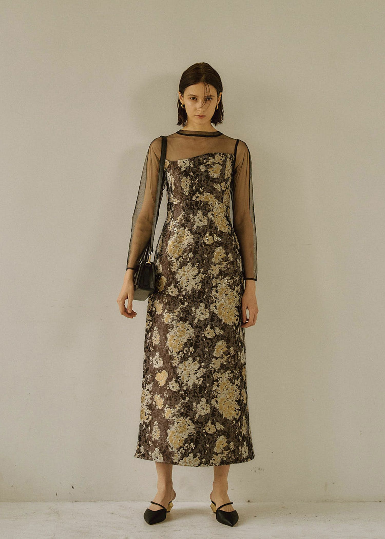 Meandering Jacquard pencil dress｜LE 