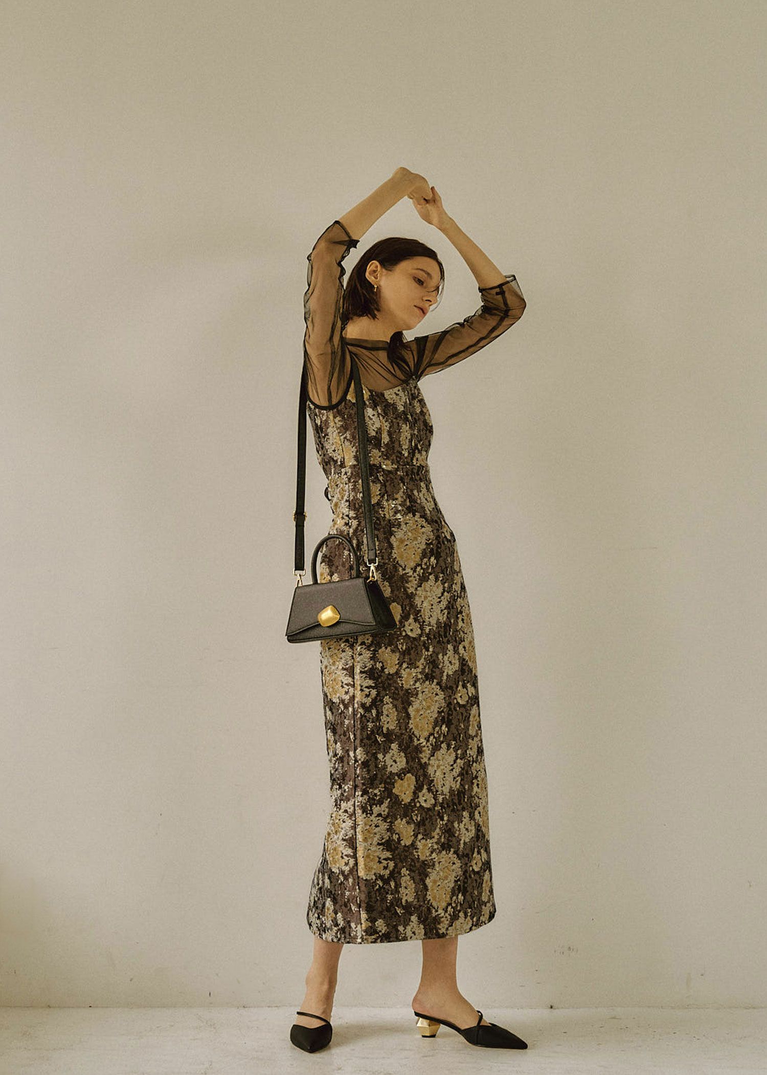 Meandering Jacquard pencil dress｜LE