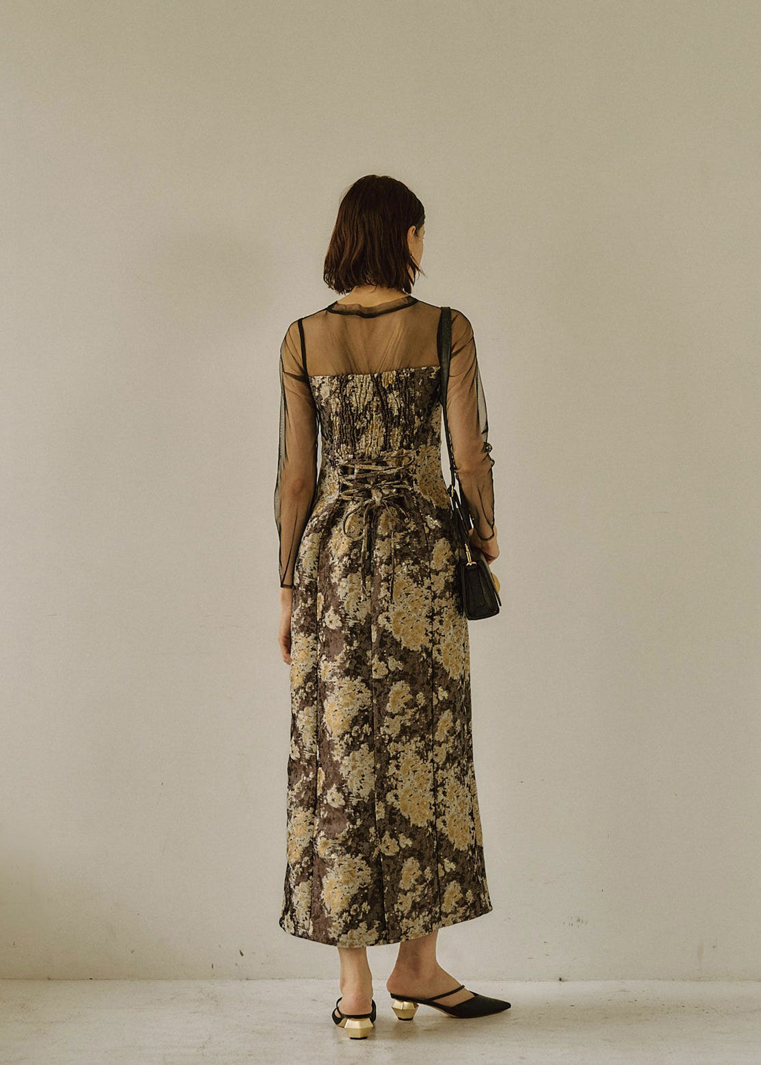 Meandering Jacquard pencil dress｜LE