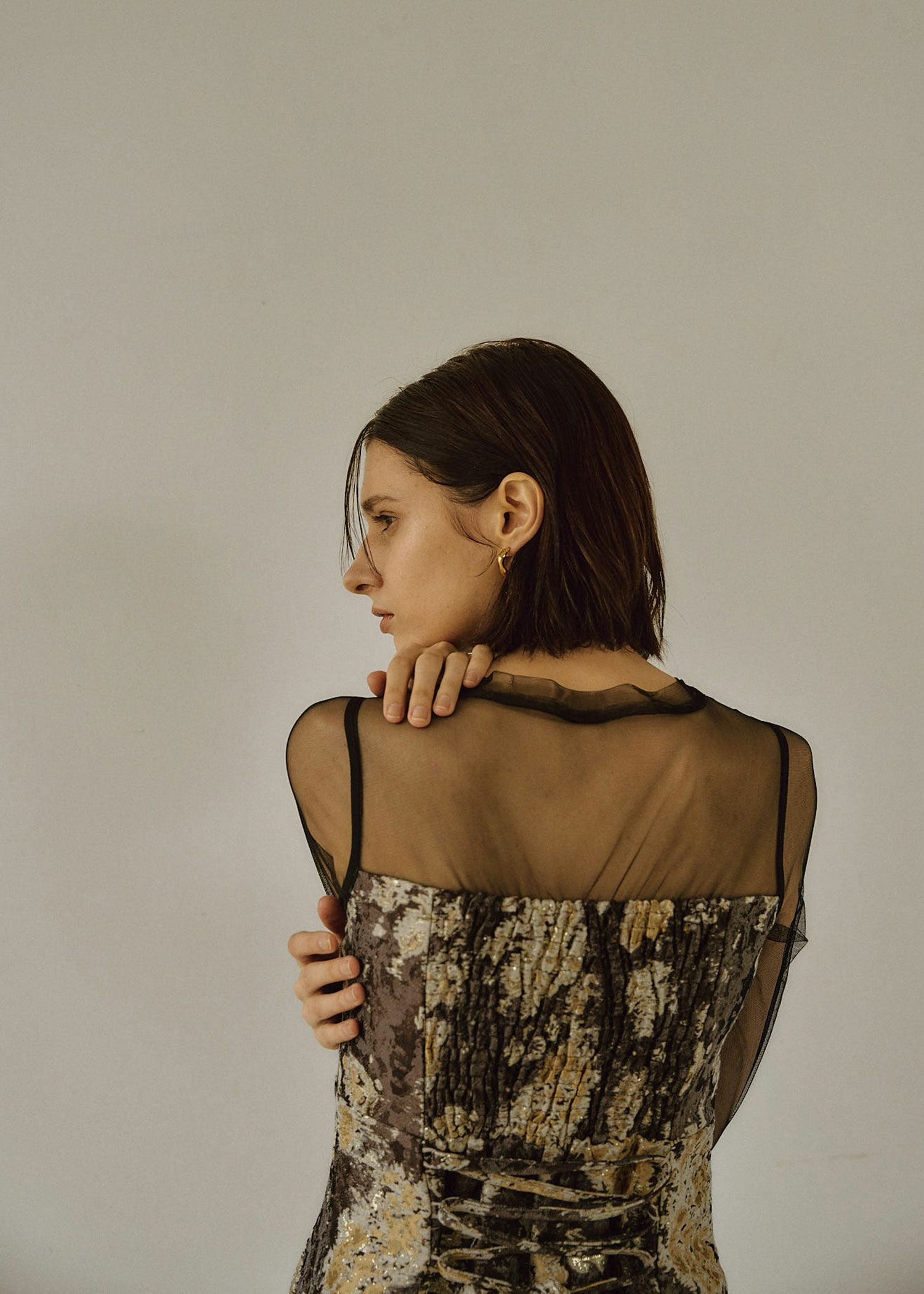 Meandering Jacquard pencil dress｜LE