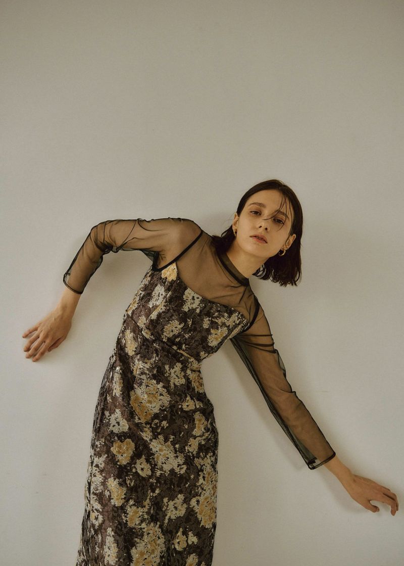 Meandering Jacquard pencil dress｜LE