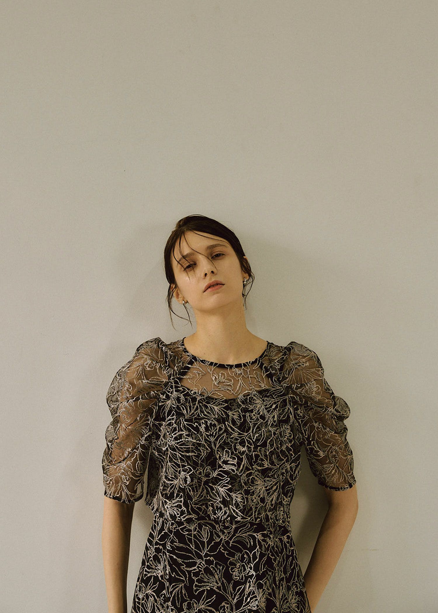 Whole race layered dress｜LE