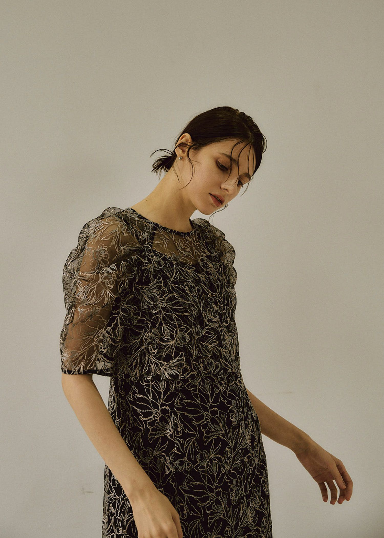 Whole race layered dress｜LE