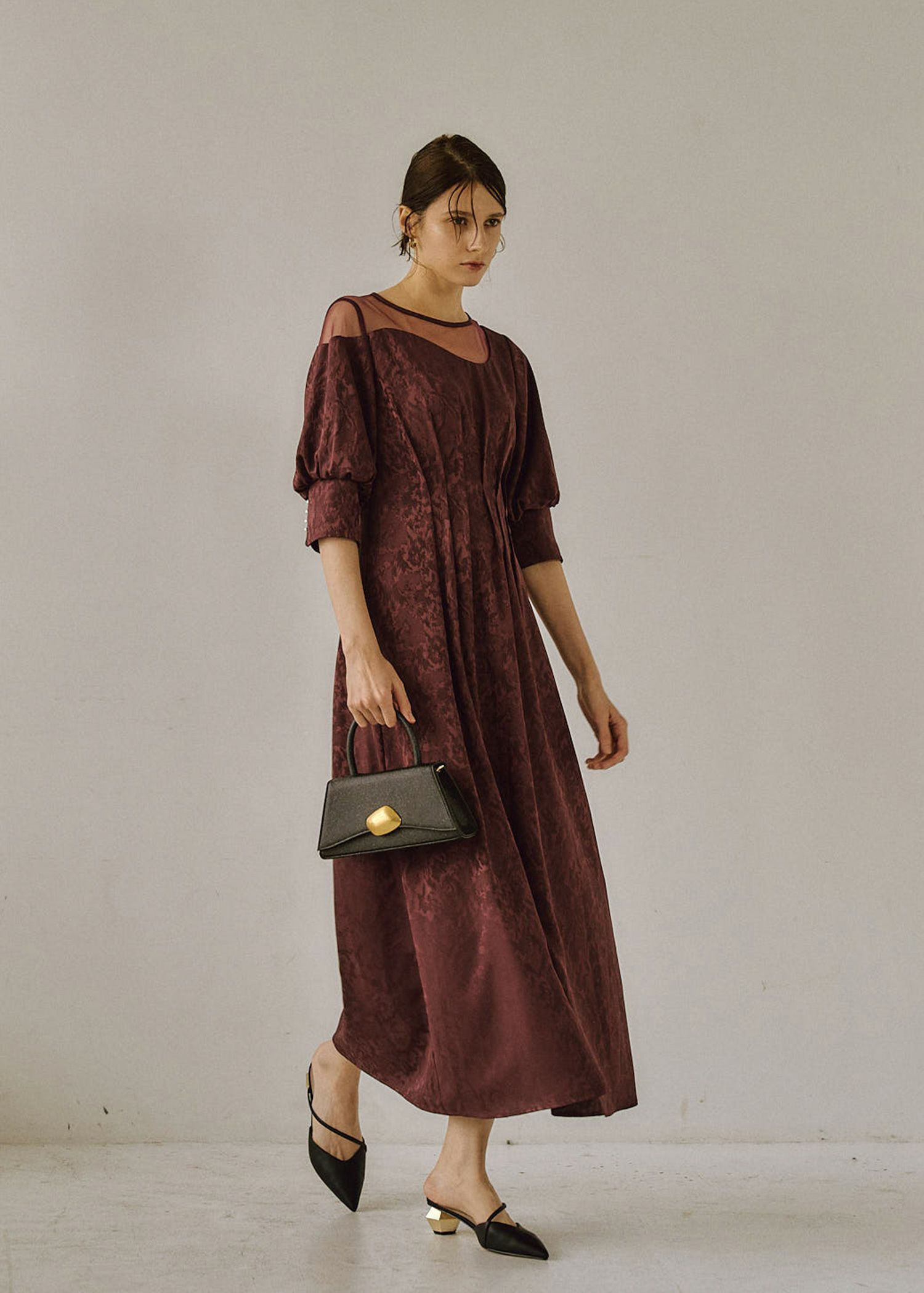 Meandering Jacquard pencil dress｜LE