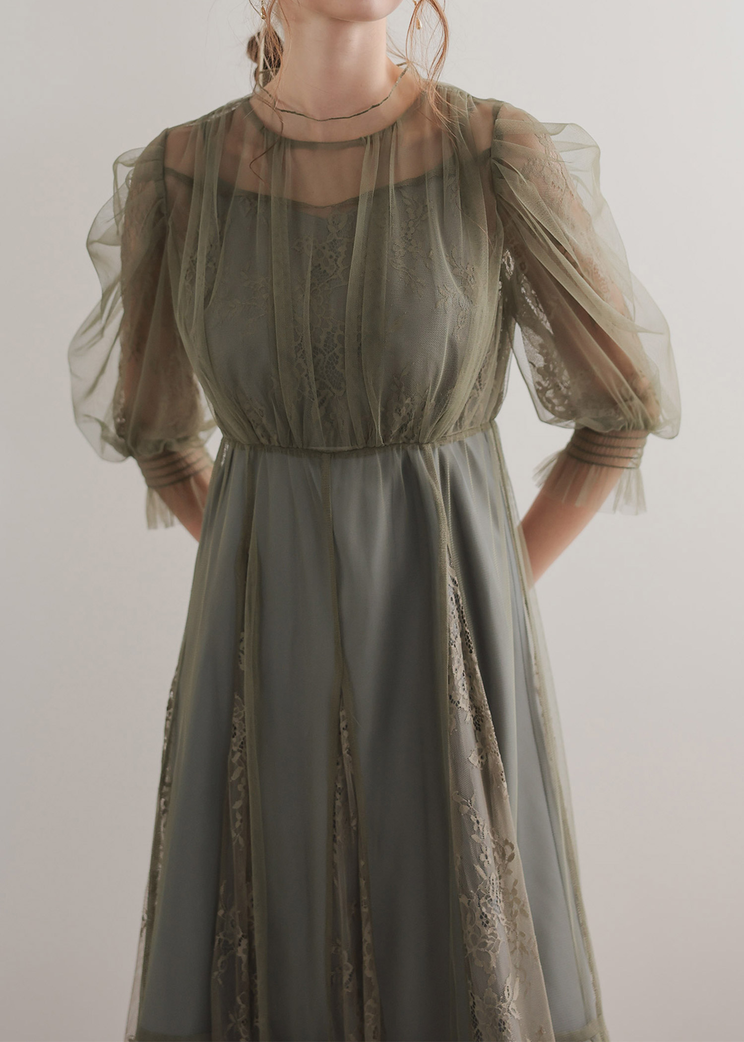 エアリースリーブコンビネーションドレス｜DorryDoll 