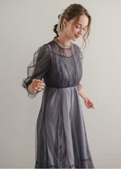 カシュクールデザインレースドレス|Dorry Doll