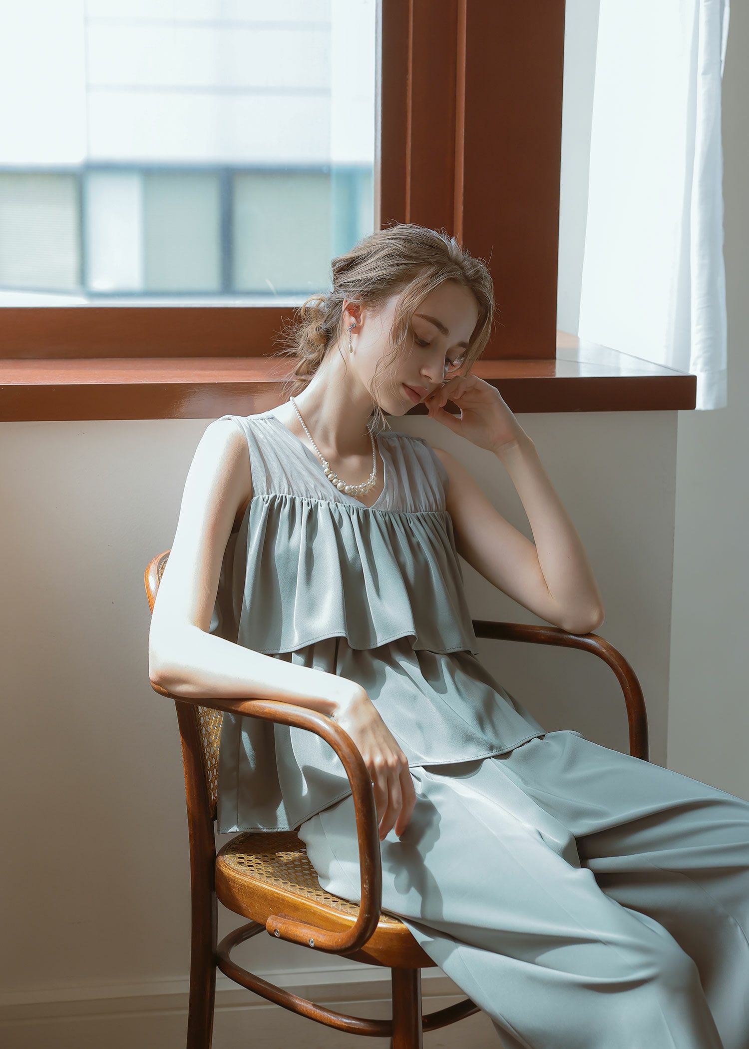 美品☆PLEATS PLEASE ボトルネック パンツ セットアップ ネイビー  