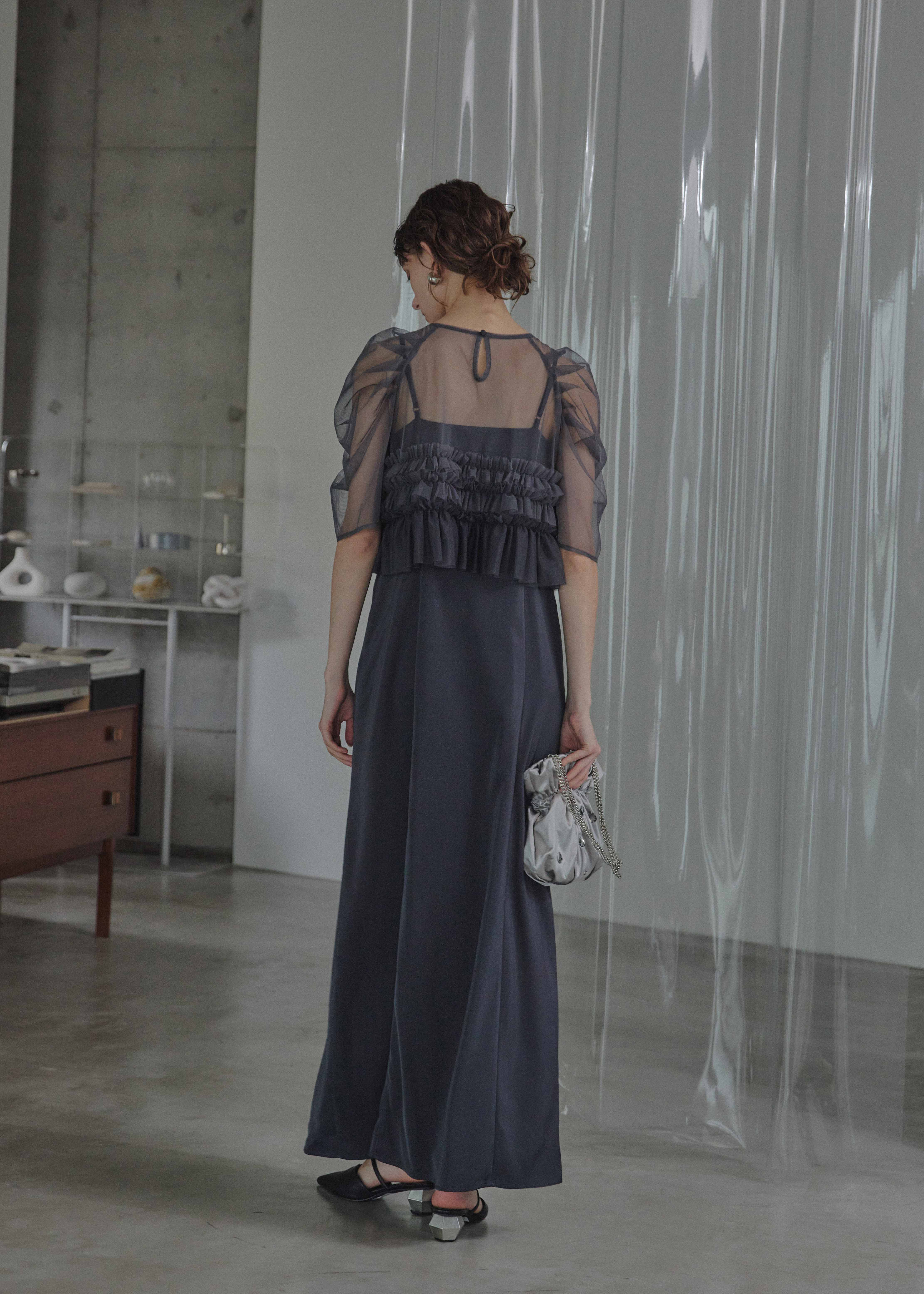 Ruffle tulle airy dress|LE