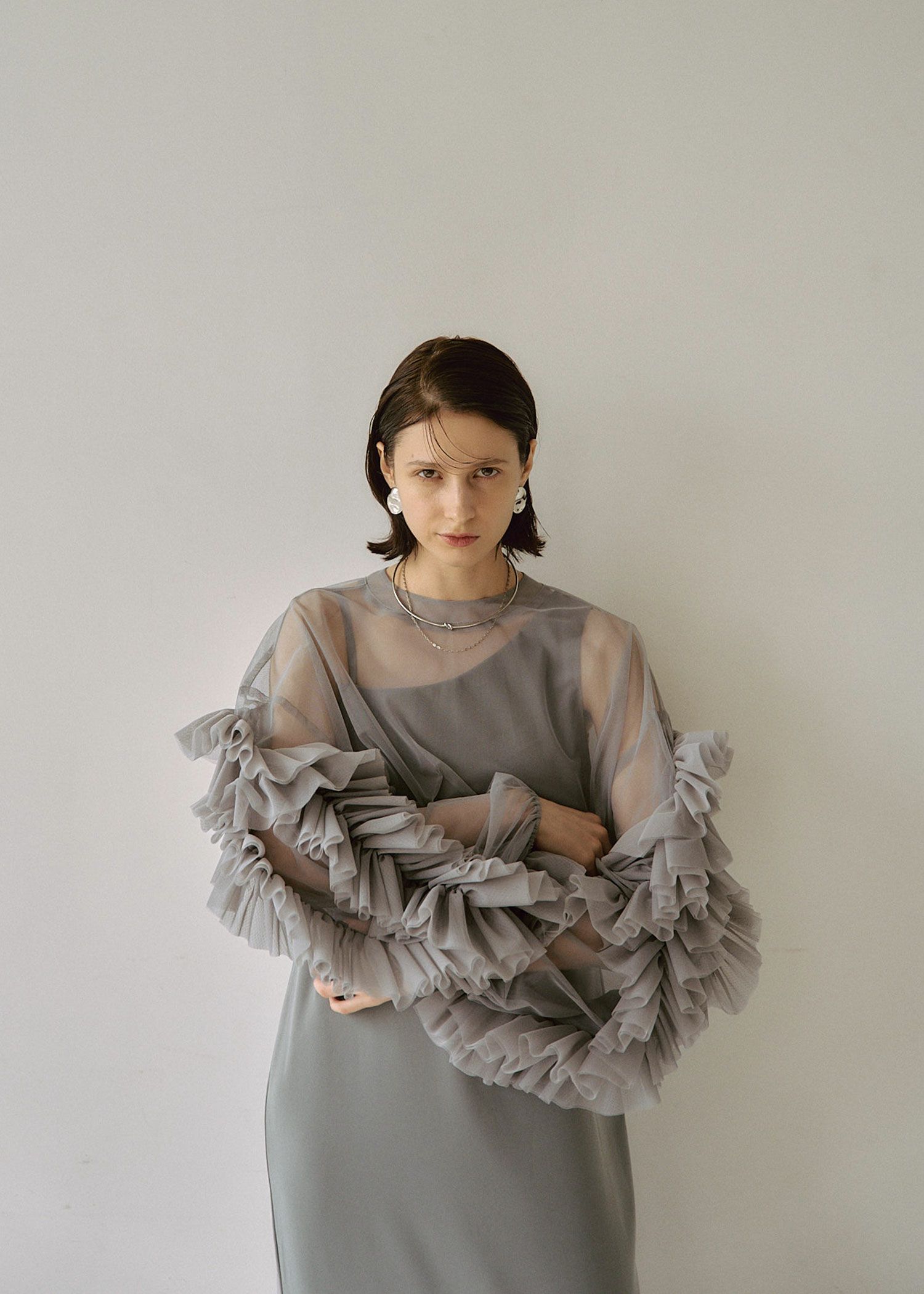 Wavy frill bustier stripe dressのドレス|Dorry Doll / LE