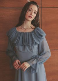 ブラックのオフショルダーバルーンドレス | LE' RURE | M | 結婚