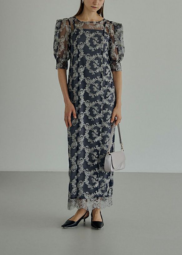 Whole race layered dress｜LE