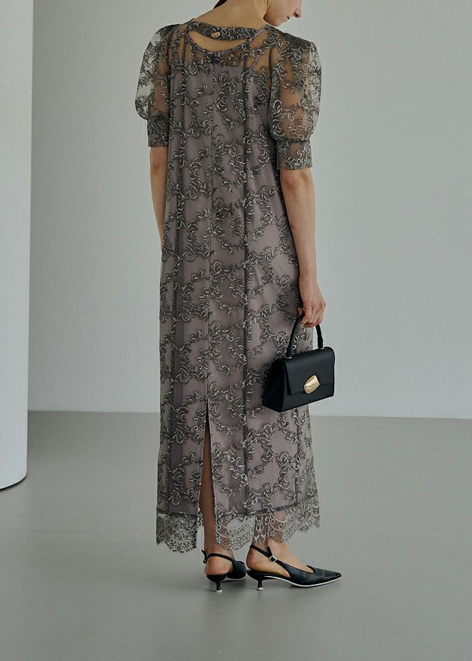 Whole race layered dress｜LE