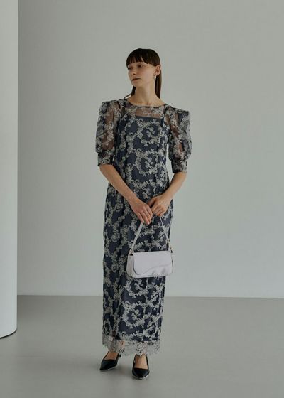 Meandering Jacquard pencil dress｜LE'RURE
