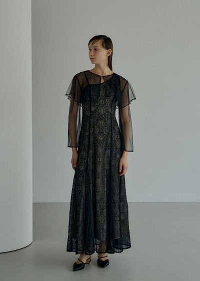 Cape blouse darmask dress