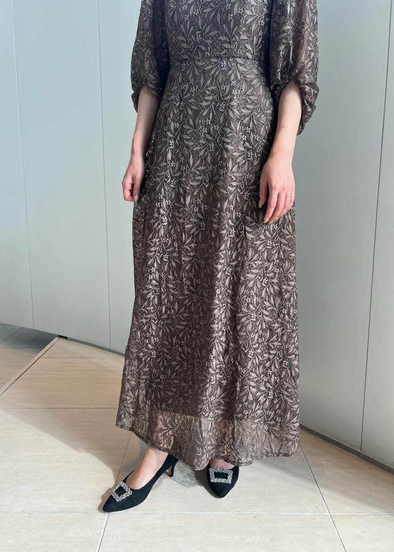 ギャザースリーブフラワードレス｜DorryDoll