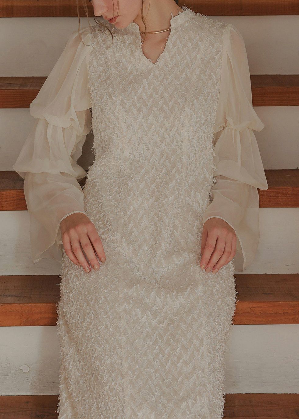 デザインスリーブシャギードレスのドレス|Dorry Doll / LE