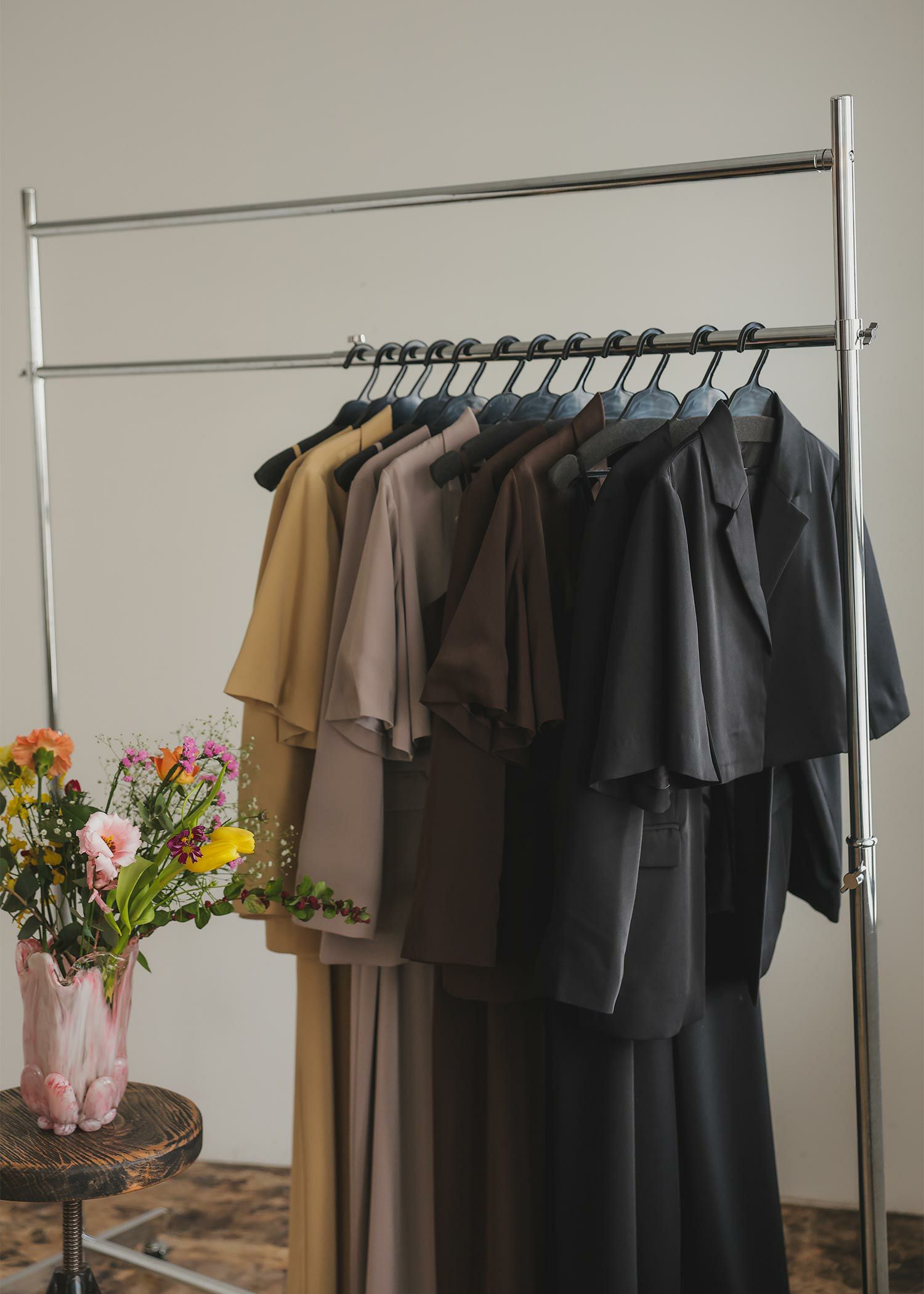 ノーカラーロングジャケット｜DorryDoll