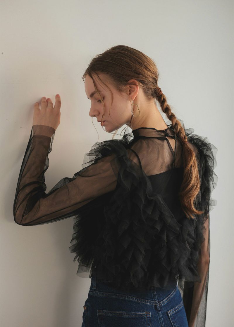 トリプルフリルトップス JACQUARD DOT TRIPLE FRILL TOPS - BIRTHDAY BASH