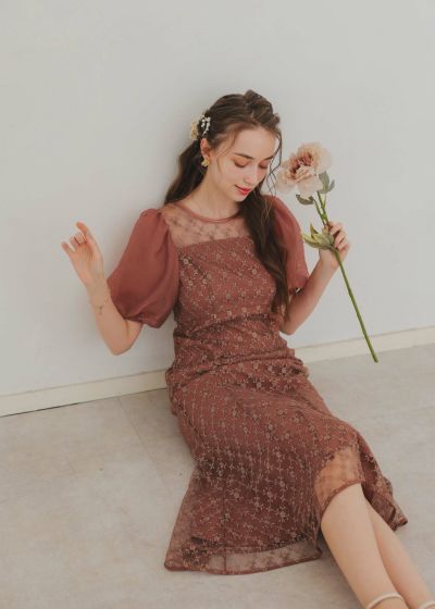 リリーパターンレースドレス｜DorryDoll