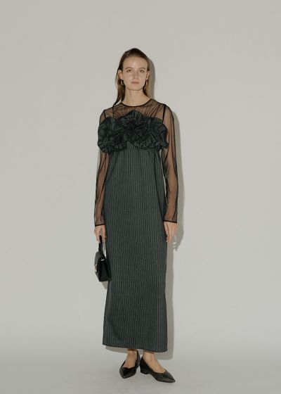 Ruffle tulle airy dress|LE