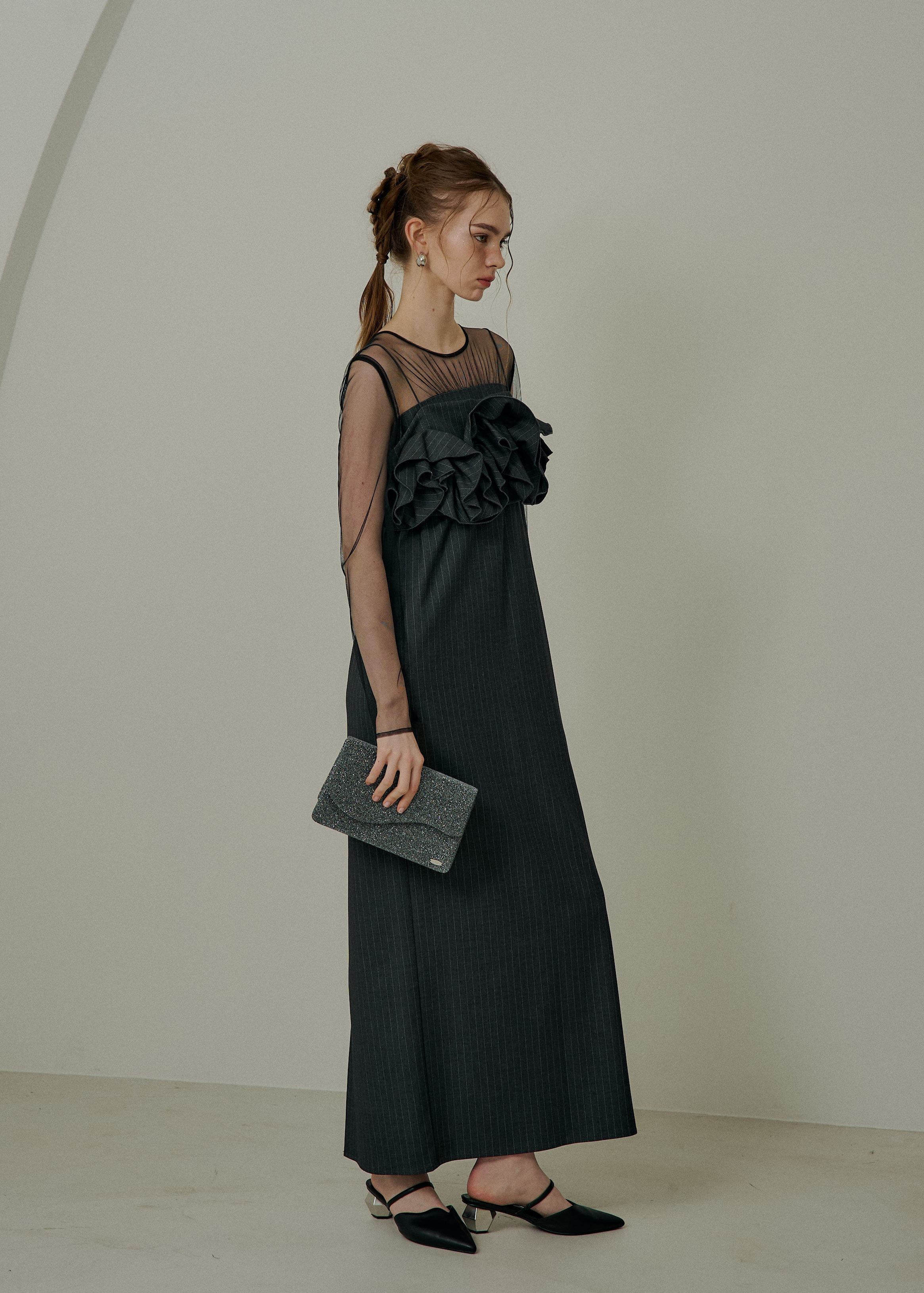 Wavy frill bustier stripe dressのドレス|Dorry Doll / LE
